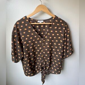 Allison Joy tie front top blouse shirt